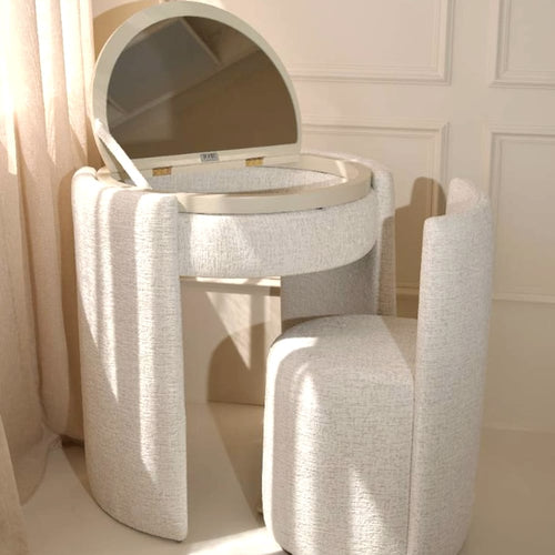 Vanity open with mirror up